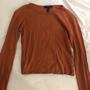 Fitted orange forever 21 long sleeve